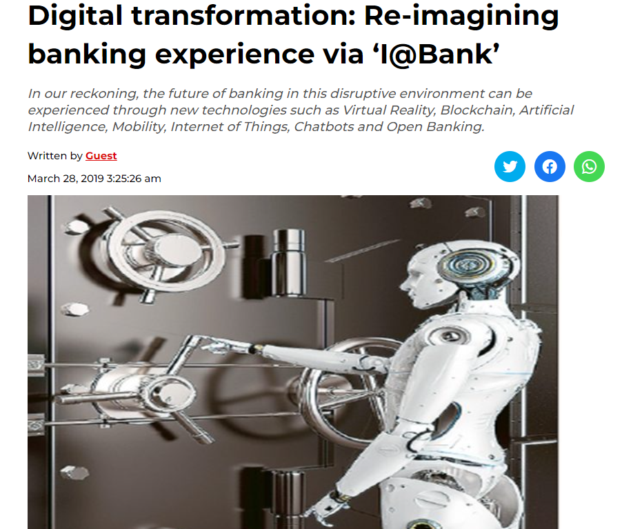 Digital transformation Re-imagining banking experience via ‘I@Bank’