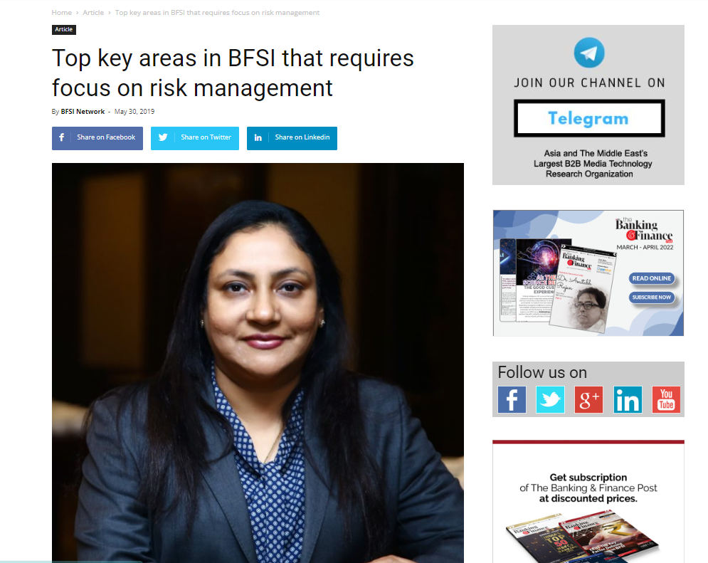 Top key areas in BFSI that requires focus on risk management