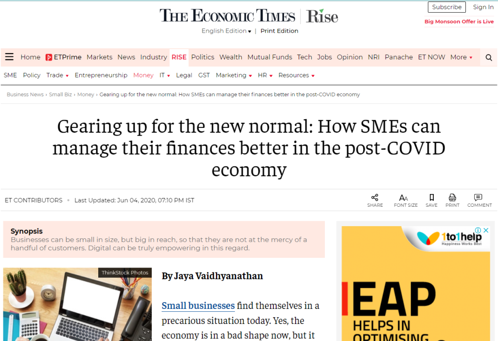 Gearing up for the new normal How SMEs can manage their finances better in the post-COVID economy