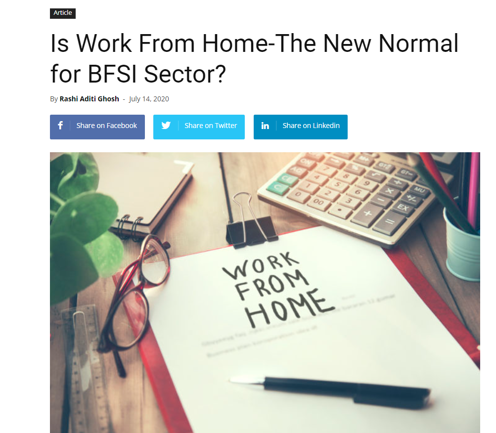 Is Work From Home-The New Normal for BFSI Sector