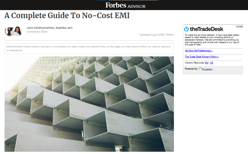 No-Cost EMIs